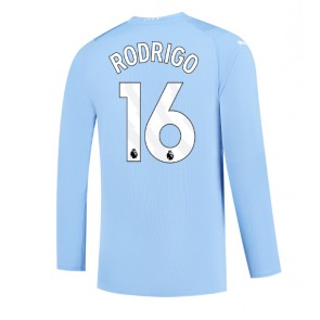 Manchester City Rodri Hernandez #16 Replica Home Stadium Shirt 2023-24 Long Sleeve
